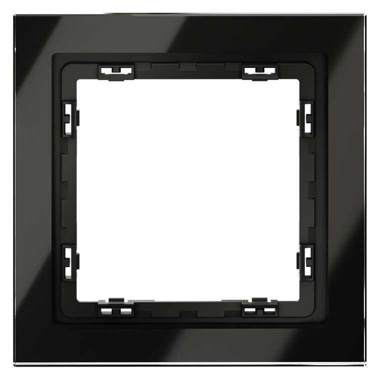 Рамка стеклянная VOLTUM S70 на 1 пост, (черный,стекло)
