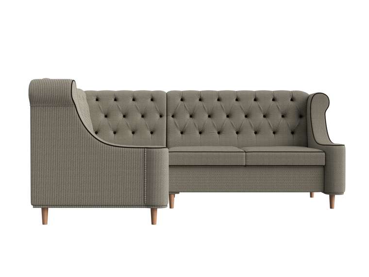 Угловой диван Бронкс серо-бежевого цвета левый угол