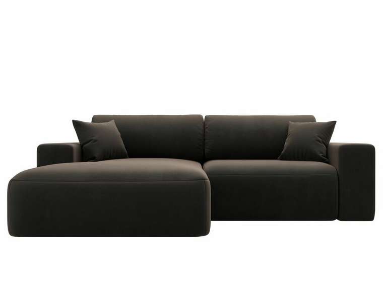 Угловой диван-кровать Лига 036 Классик коричневого цвета левый угол