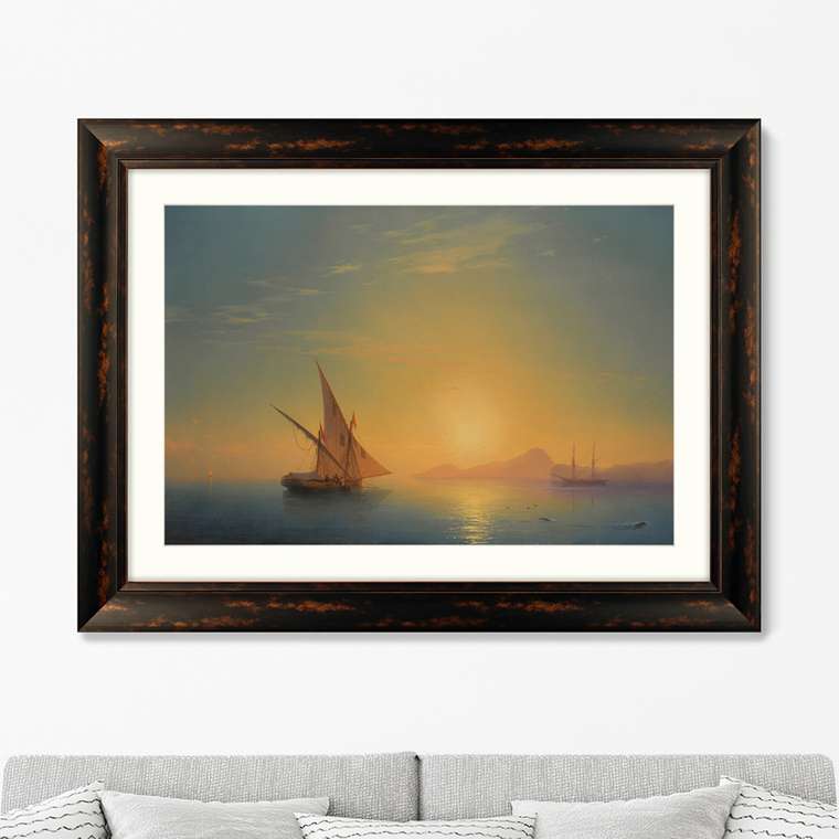 Репродукция картины Закат над Искьей 1857 г.