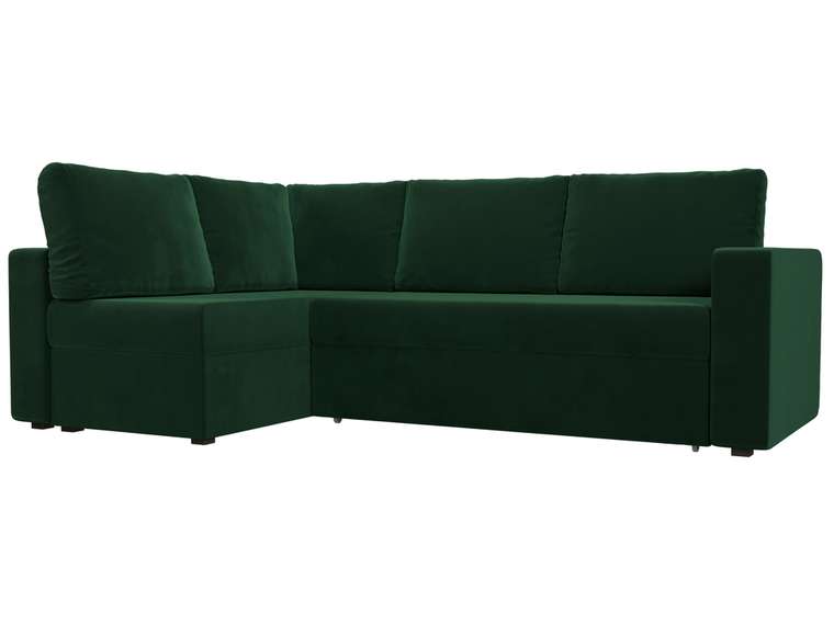Угловой диван-кровать Оливер зеленого цвета левый угол