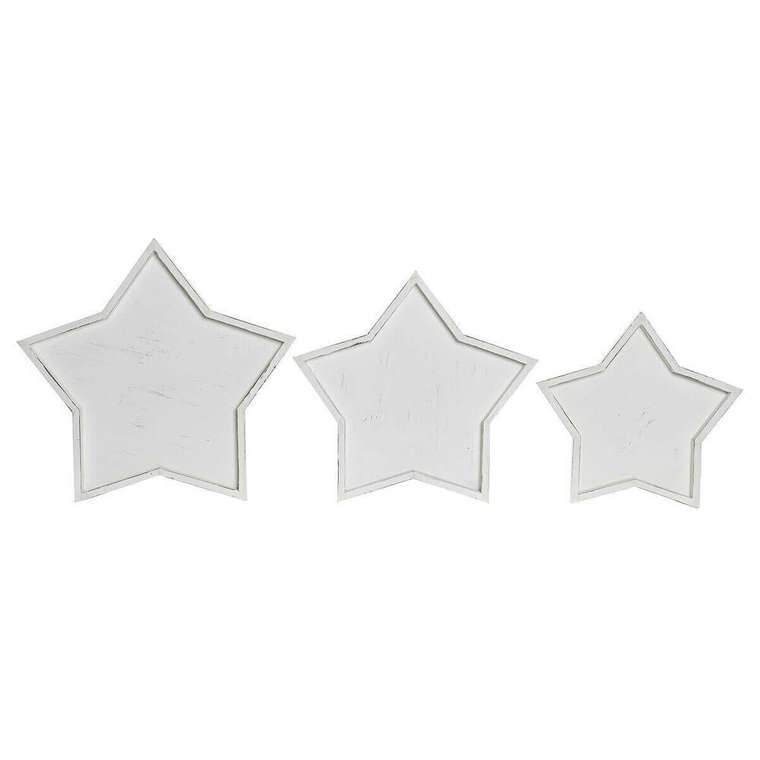 Блюдо 57 x 54 x 3  Белый Shabby Chic Маринованный (3 Предметы)