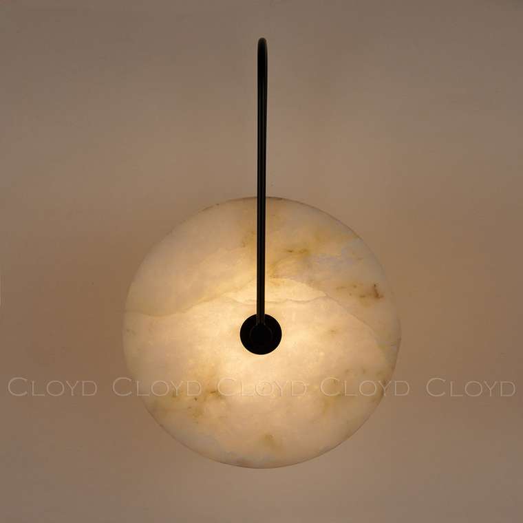 Бра Cloyd AXIOM-B W1 / ?20 см - алебастр - черный