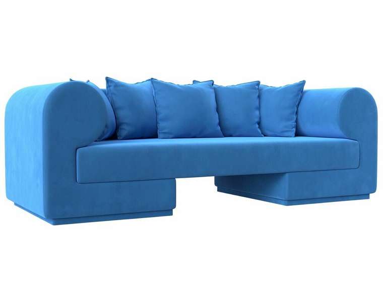 Прямой диван Кипр голубого цвета