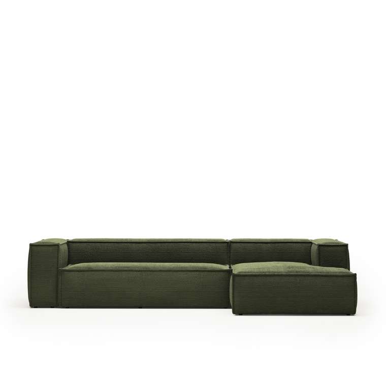 Угловой диван Blok 330 зеленого цвета правый