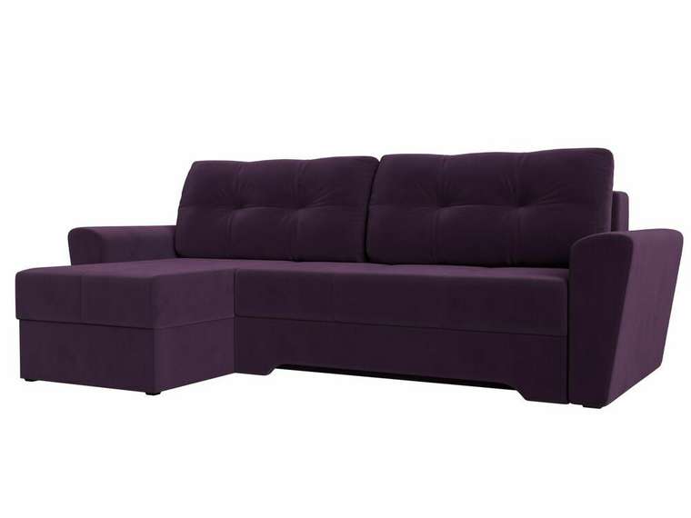Угловой диван-кровать Амстердам фиолетового цвета левый угол