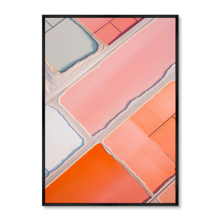 Репродукция картины Salt lakes, orange and pink, No 2, 2024г.