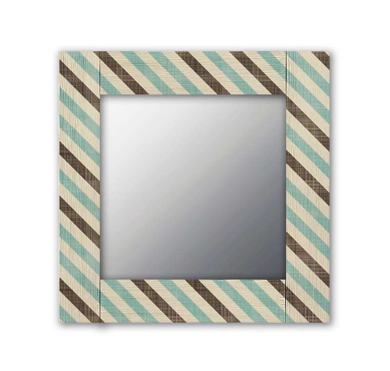 Настенное зеркало Лайнс 50х65 голубого цвета