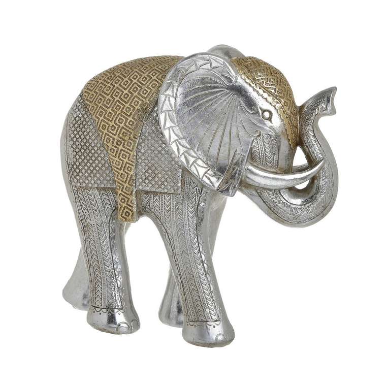 Декор настольный Слон серебряно-золотого цвета