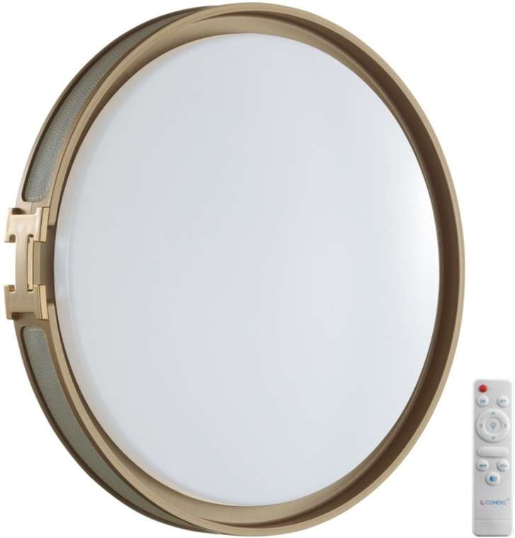 Настенно-потолочный светильник Sonex Favemo Grey 7654/EL пластик/серый/золот LED 70Вт 3000-6000К D505 IP43 пульт ДУ
