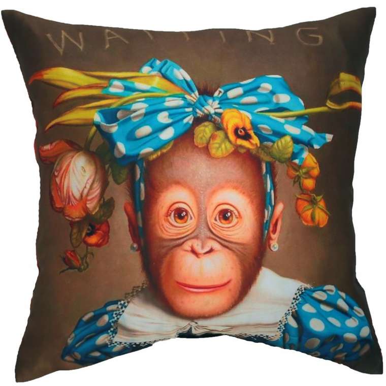 Подушка с нарядной обезьянкой
