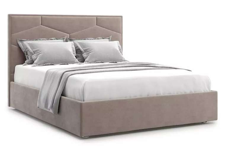 Кровать Premium Milana 4 180х200 коричнево-бежевого цвета с подъемным механизмом