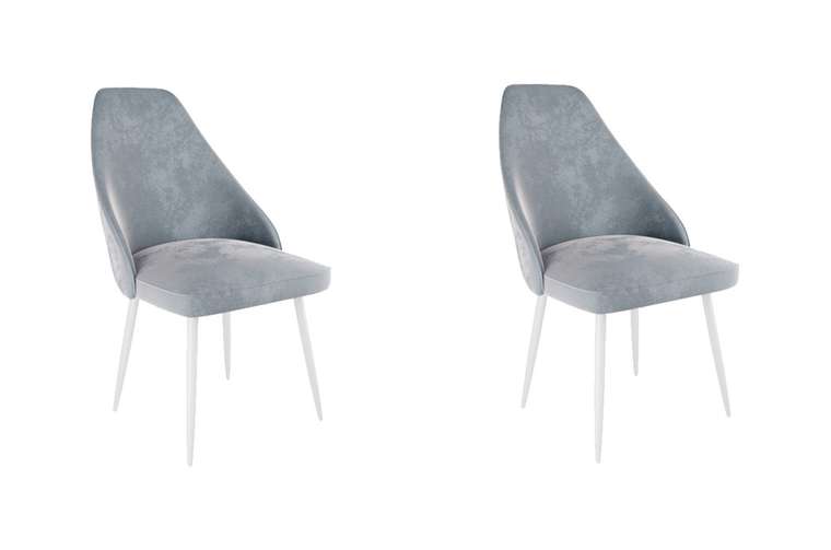 Набор из двух стульев Милан серого цвета с белыми ножками