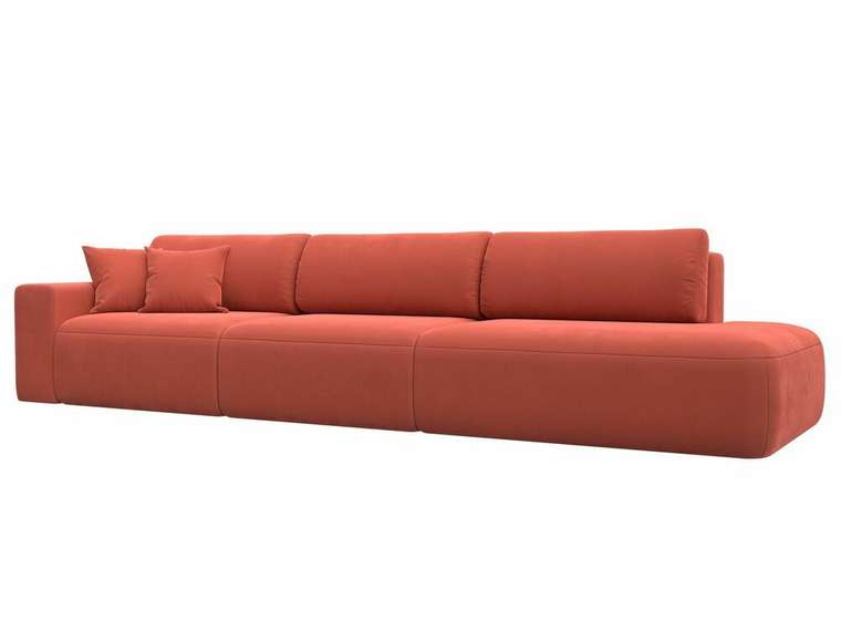 Диван-кровать Лига 036 Модерн Лонг кораллового цвета с левым подлокотником