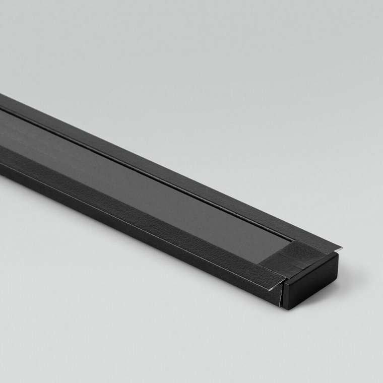 Встраиваемый алюминиевый профиль для светодиодной ленты черного цвета
