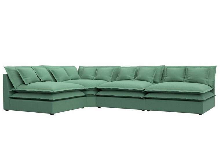 Угловой диван Лига 040 зеленого цвета левый угол