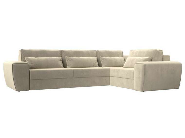 Угловой диван-кровать Лига 008 Long бежевого цвета правый угол