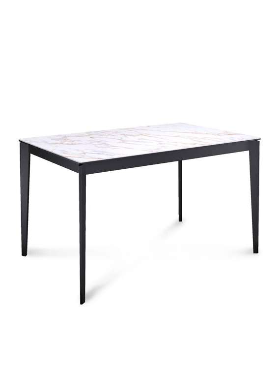 Раздвижной обеденный стол KR1200 бело-черного цвета