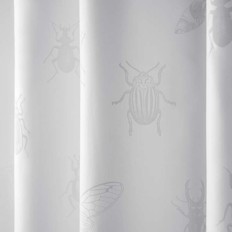 Занавеска Buzz Fauna для ванной комнаты тканевая 200х200 белого цвета