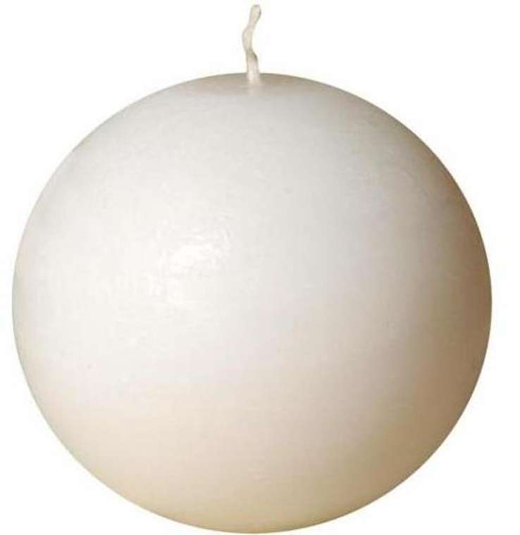 Свеча в форме шара белого цвета с запахом жасмина