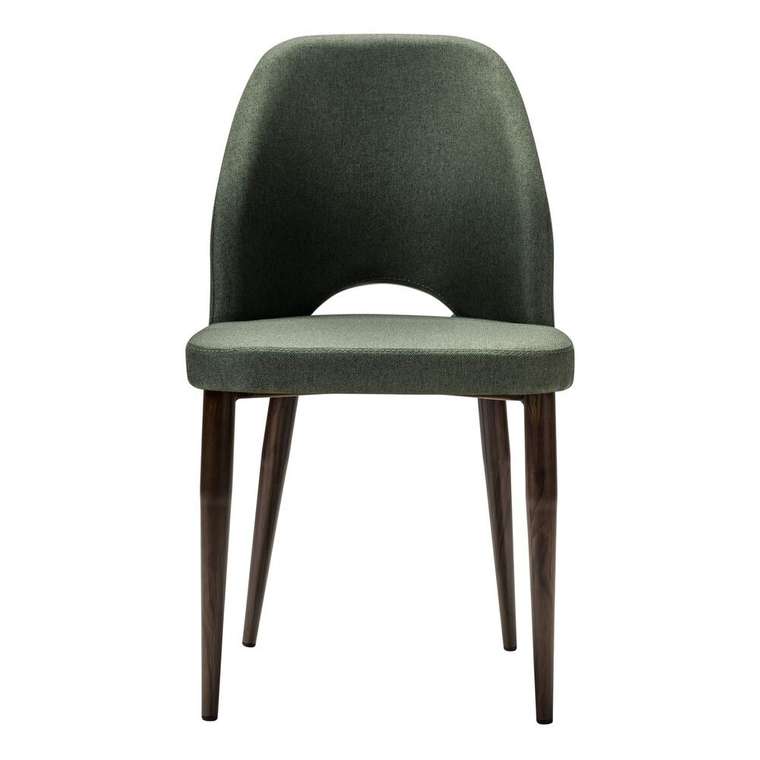 Стул Ledger темно-зеленого цвета с коричневыми ножками