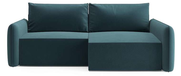 Угловой диван-кровать Софт зеленого цвета правый