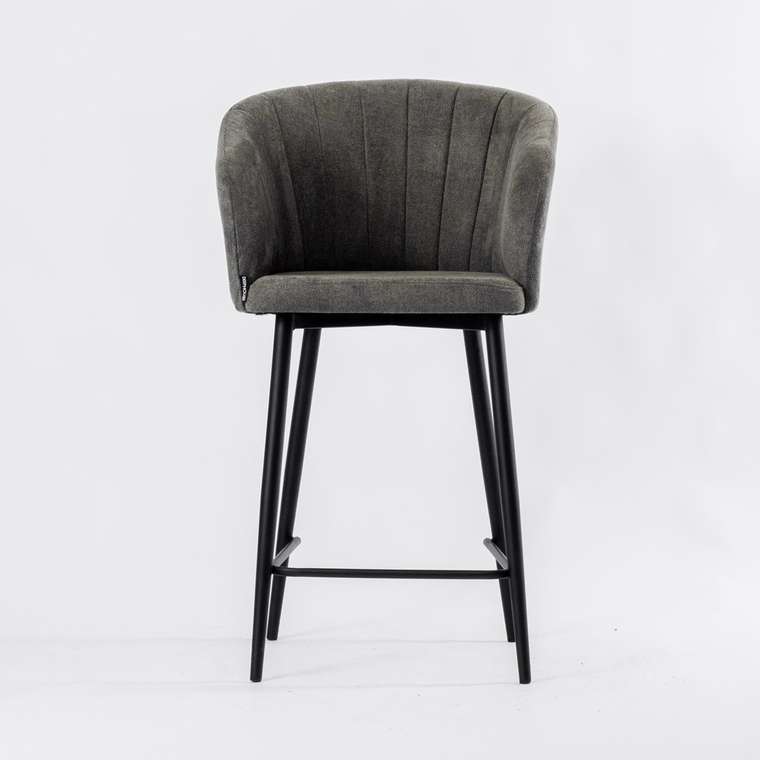 Барный стул Гарда темно-серого цвета с черными ножками