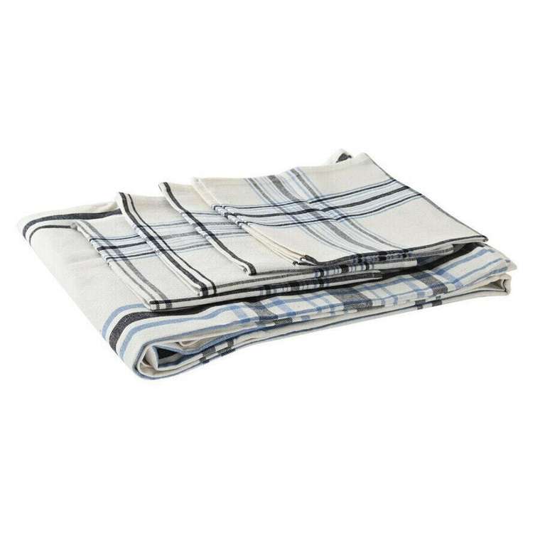 Скатерть и салфетки DKD Home Decor 250 x 150 x 0,5 см Бежевый Синий