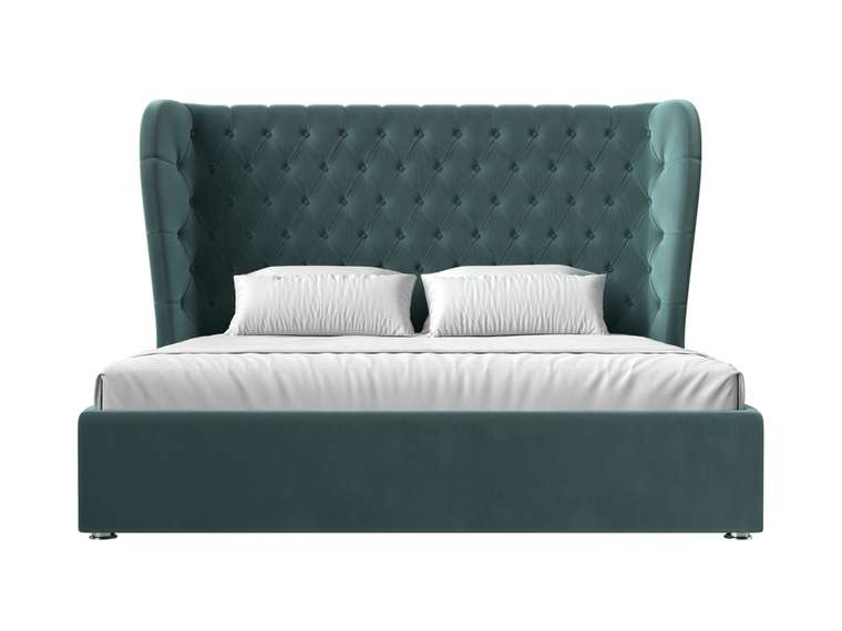 Кровать Далия 160х200 темно-бирюзового цвета с подъемным механизмом