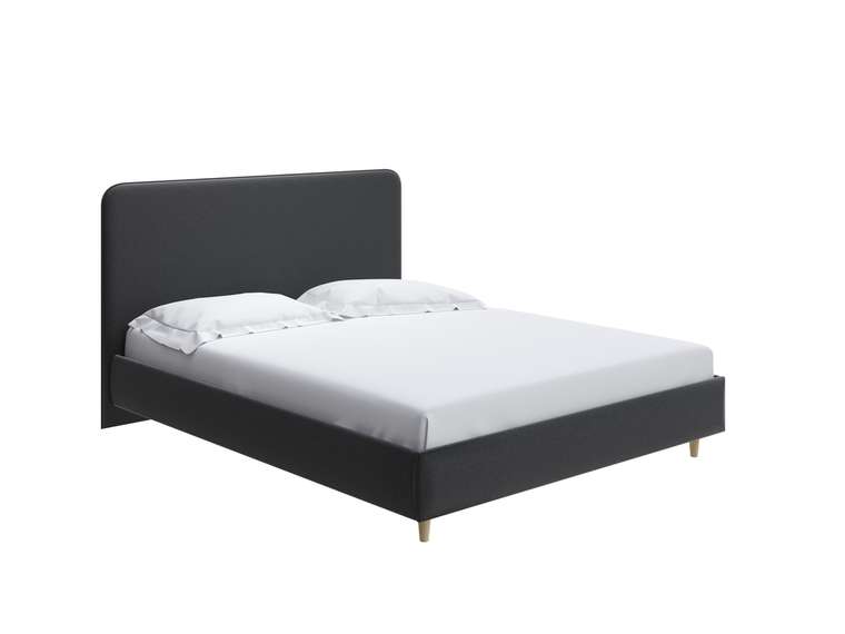 Кровать Mia 160х200 темно-серого цвета