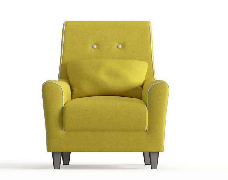 Кресло Мерлин в обивке из велюра желтого цвета