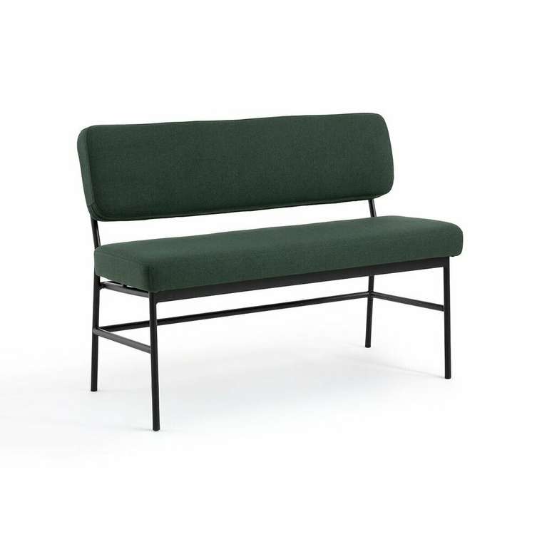 Скамейка для столовой двухместная Joao темно-зеленого цвета