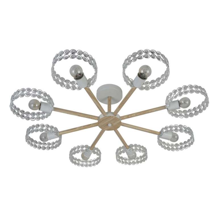 Потолочная люстра на штанге Escada 679/8P E27*60W White/Wood