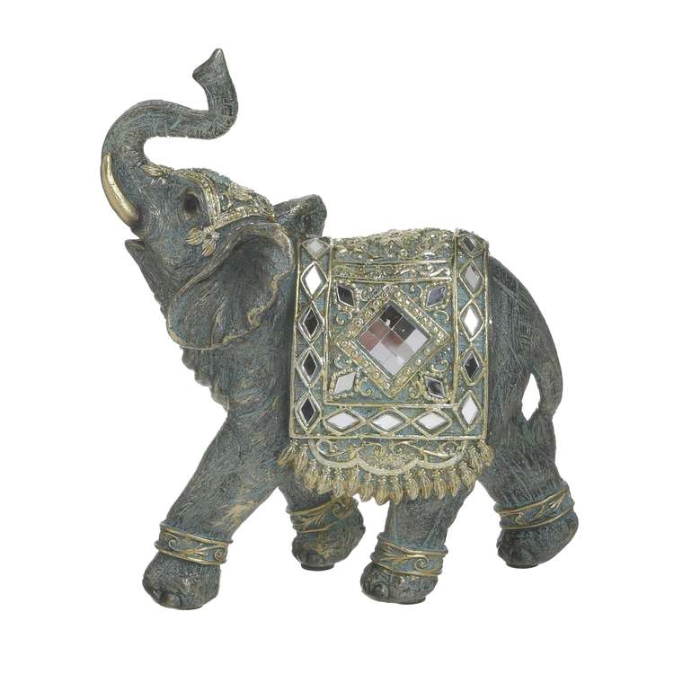 Декор настольный Слон зелено-золотого цвета