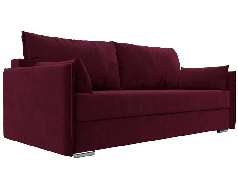 Прямой диван-кровать Сайгон бордового цвета