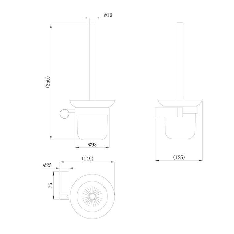 Ершик для унитаза Raiber RPB-80009, черный