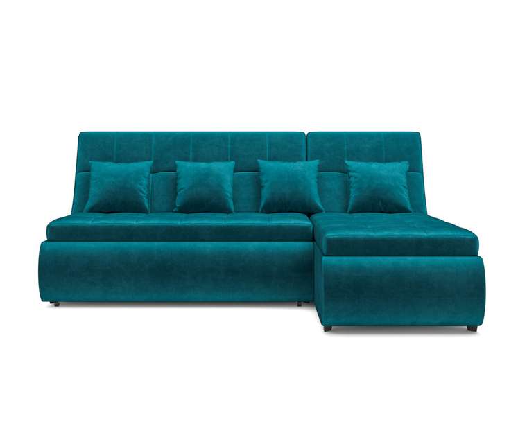 Угловой диван-кровать Дубай сине-зеленого цвета