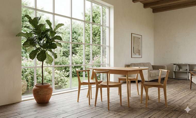 Обеденная группа Сканди 120 коричневого цвета