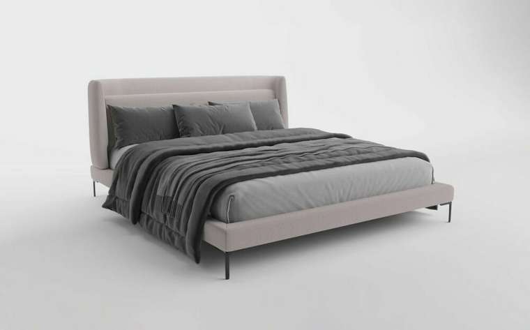 Кровать Blanche 180х200 серого цвета без подъемного механизма
