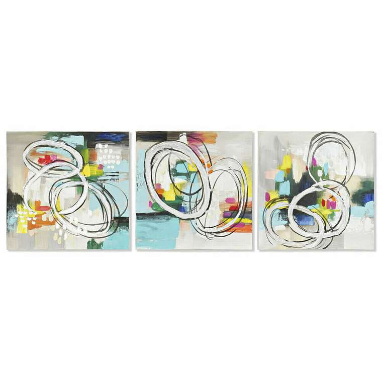 Картина 60 x 2,8 x 60 cm Абстракция современный (3 Предметы)