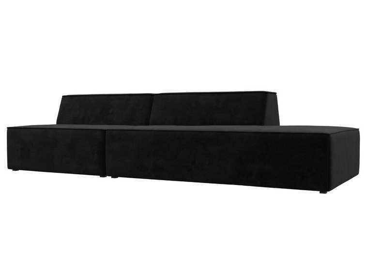Прямой модульный диван Монс Модерн черного цвета правый