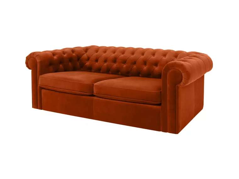 Диван Chesterfield терракотового цвета