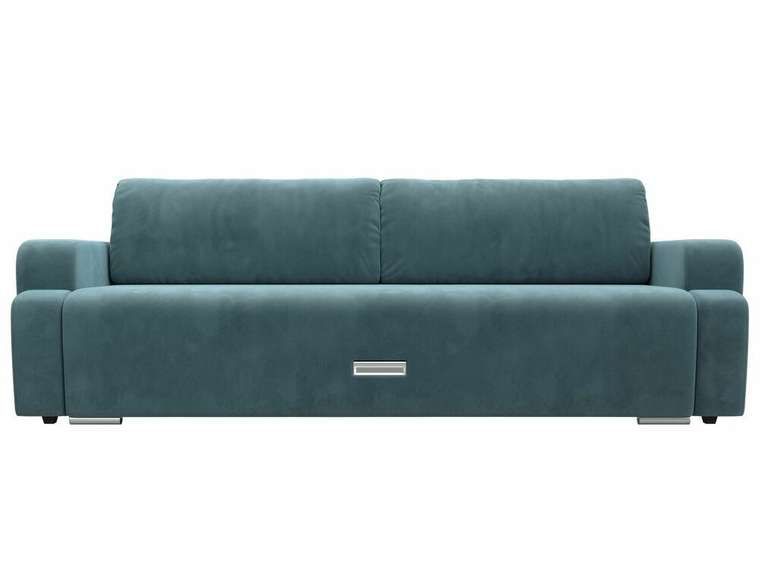 Прямой диван-кровать Ника бирюзового цвета