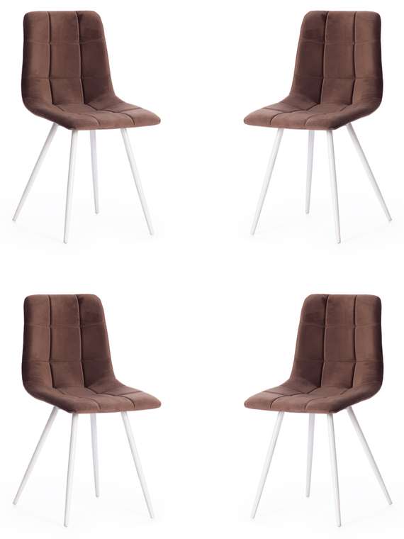 Набор из четырех стульев Chilly коричневого цвета