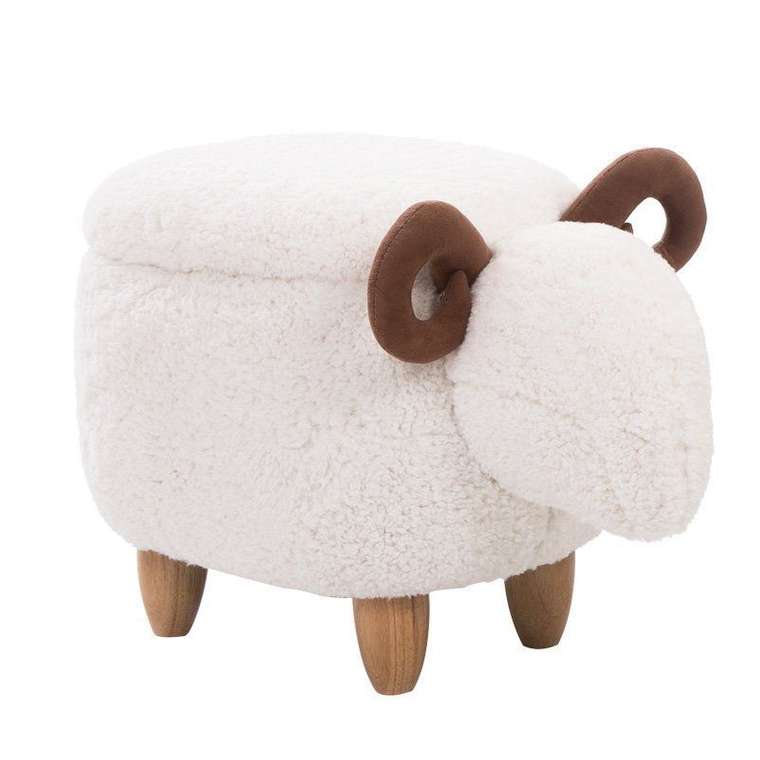 Пуф Shaggy Sheep Storage Stool В белого цвета