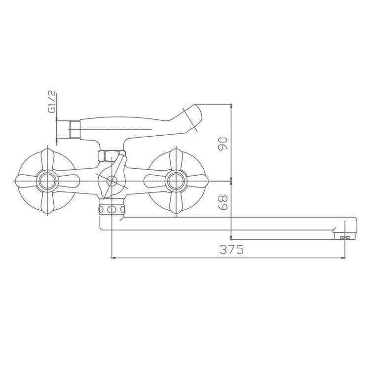 Смеситель для ванны Haiba HB2225, хром