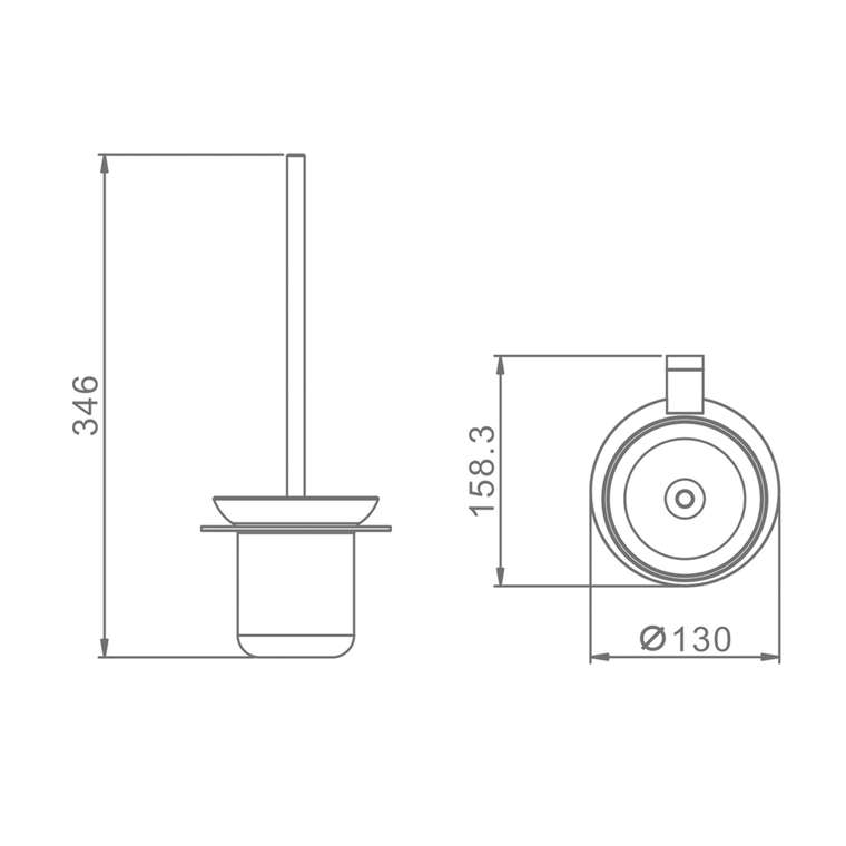 Ершик настенный Raglo R300.10.06, черный