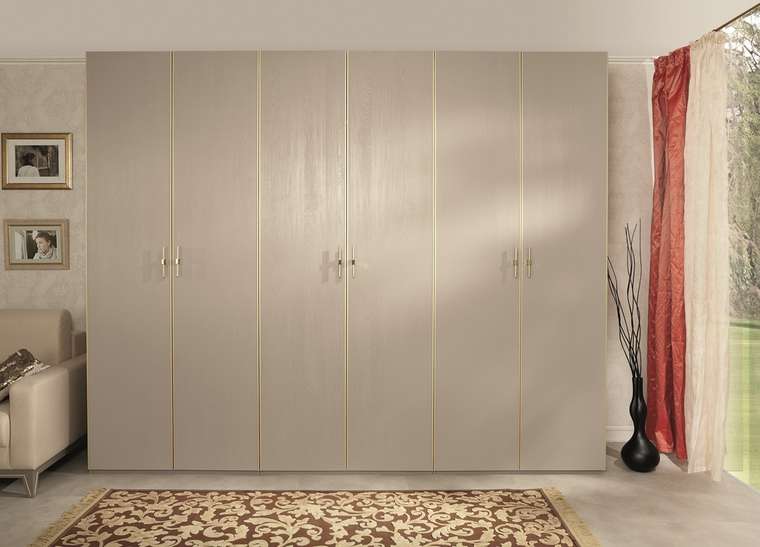 Шкаф для одежды шестидверный Palmari серо-бежевого цвета