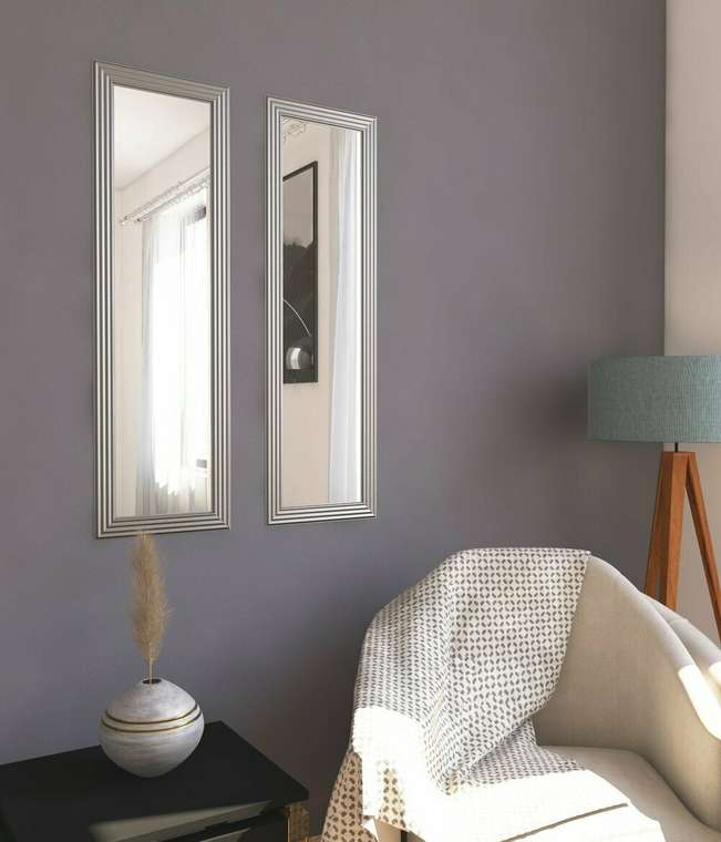 Набор из двух настенных зеркал Decor 30х90 серебряного цвета