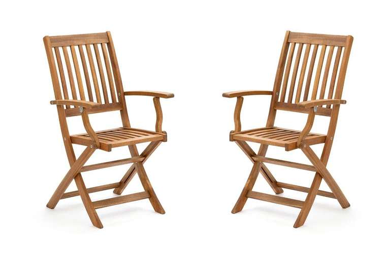 Набор из двух стульев Oxford из массива акации бежевого цвета